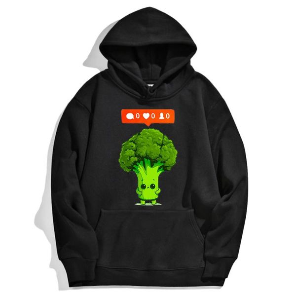 

women's hoodies & sweatshirts super cute cartoon broccoli woman crop hoodie punk fashion sweatshirt for women long sleeve streetwear ho, Black