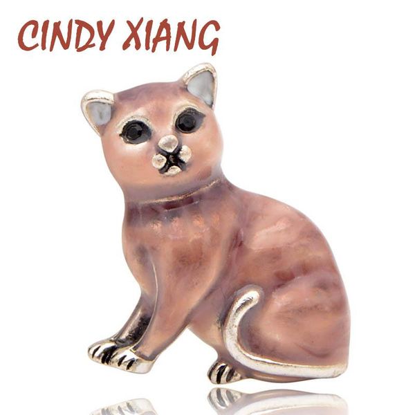 

pins, brooches cindy xiang enamel cat for women small kitty pins kids jewelry cute fashion animal brooch 3 colors available good gift, Gray