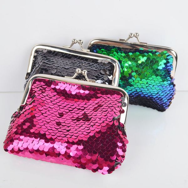 

luxury ladies zipper wholesale fashion small purses clasp sequin coin purse, Red;black