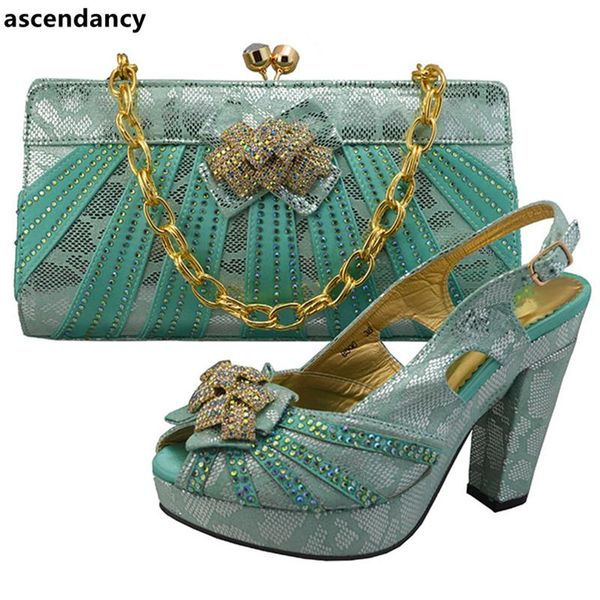 

dress shoes lake green color italian and bags to match with bag set shoe african sets 2021 nigerian women party, Black