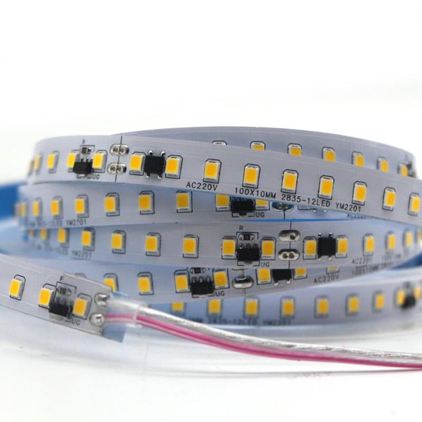 

strips led strip light flexible neon lamp non waterproof diode tape ac 220v 230v 240v smd2835 120leds/m decorative ribbon backlight