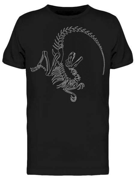 

graphic velociraptor skeleton tee men's -image by shutterstock, White;black