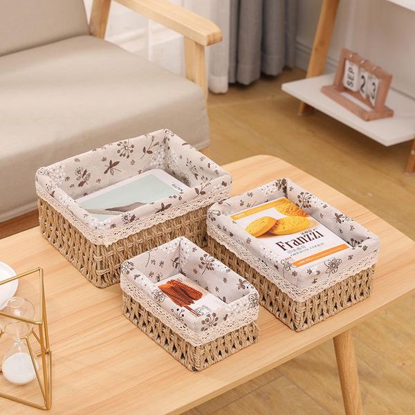 

storage baskets basket rattan fabric deskdebris toy key cosmetic box snack