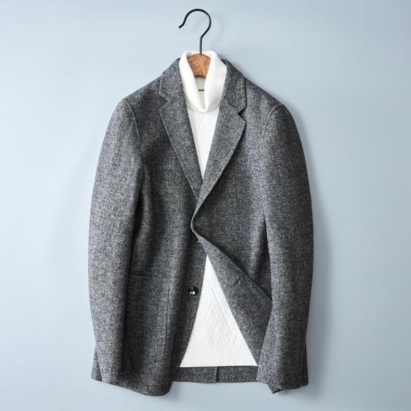 

men's wool & blends good quality mens coat winter jacket casual male woolen v-neck collar fashion single breasted man overcoats #1988, Black