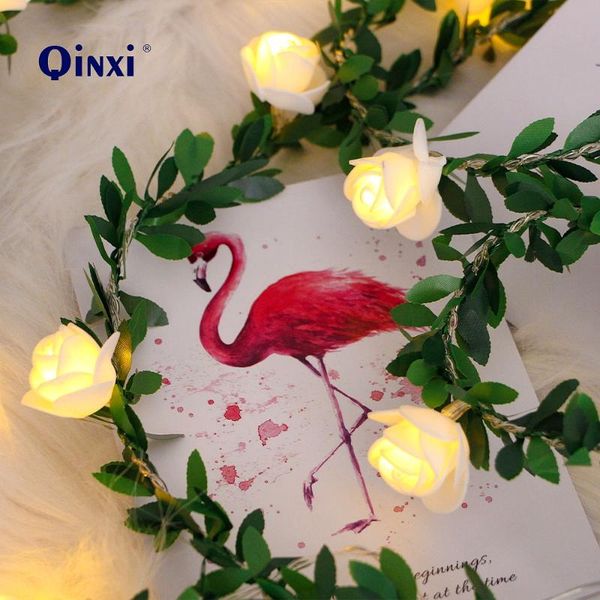 

strings 40 led vine string lights rose flower fairy wedding garland usb battery powered decor for valentine's day party