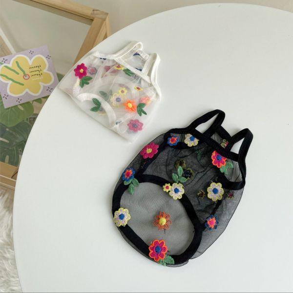 

embroidered suspender vest summer baby cat pet dog bipedal clothing teddy