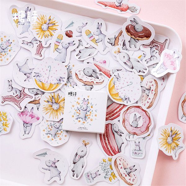 

6Pieces/Lot 45pcs/pack Moon Hare Totem Stationery Stickers Pack Posted It Kawaii Planner Scrapbooking Memo Stickers Escolar School Supplies