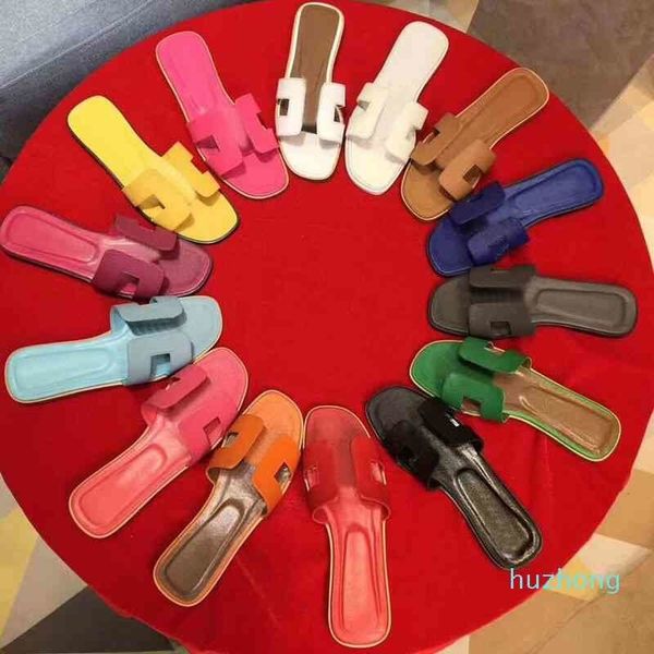 

beach slippers classic flat woman slippers summer lady cartoon big head slippers leather l bath fashion women shoes large size 35-41-42 zlh, Black