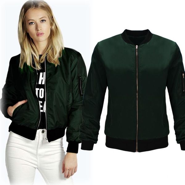 

women's jackets autumn winter 2021 long sleeve short jacket fashion skinny loose baseball suit coats clothing, Black;brown