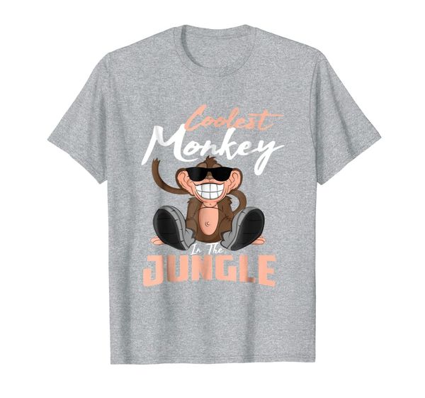 

coolest monkey in the jungle t-shirt, White;black