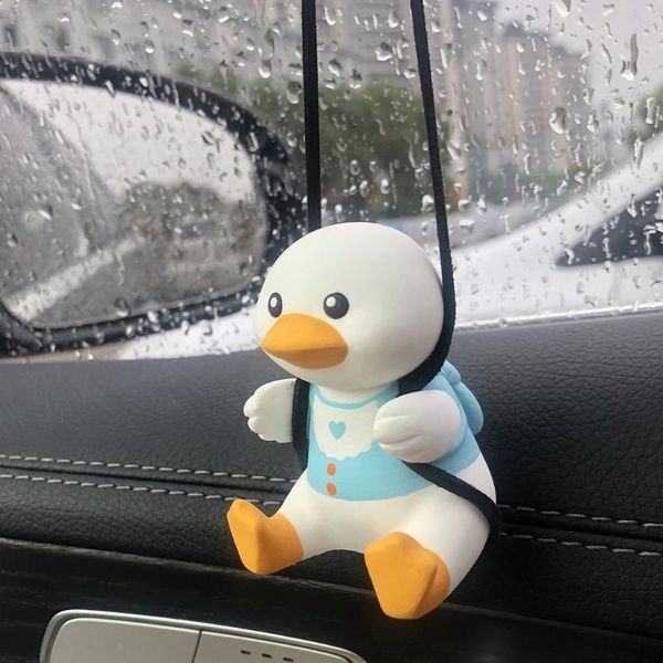 

interior decorations swinging duck car hanging ornament for decoration pendant in navy suit green vest rearview mirrors