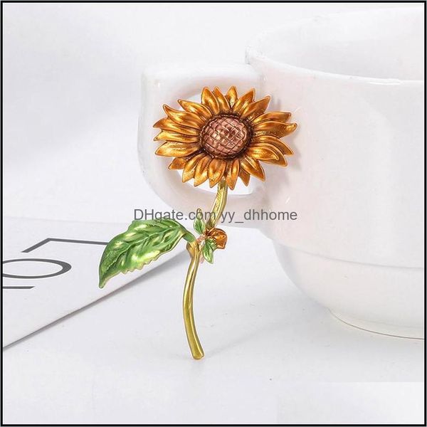 

pins, brooches jewelry enamel sunflower women men flower weddings office brooch pins gifts drop delivery 2021 cxdfi, Gray