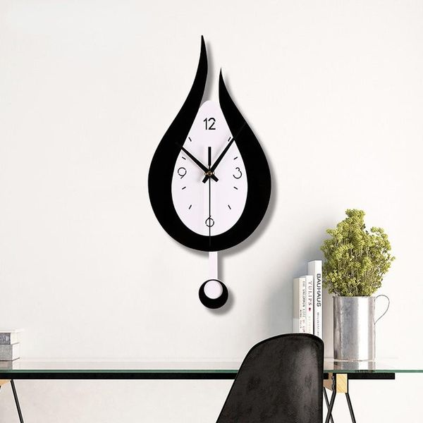

wall clocks modern white waterdrop clock creative quartz stickers acyrlic pendulum home living room decor diy design