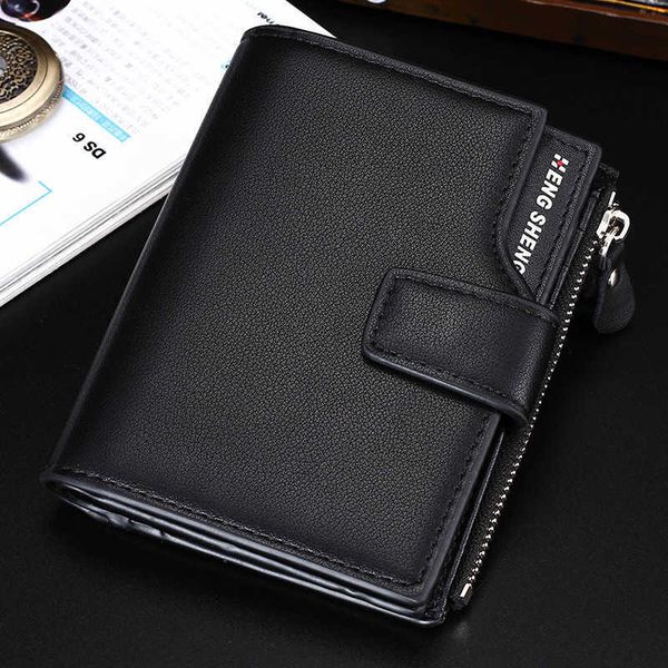 

leather men's wallet vertical casual korean 30% discount change wallet, Black