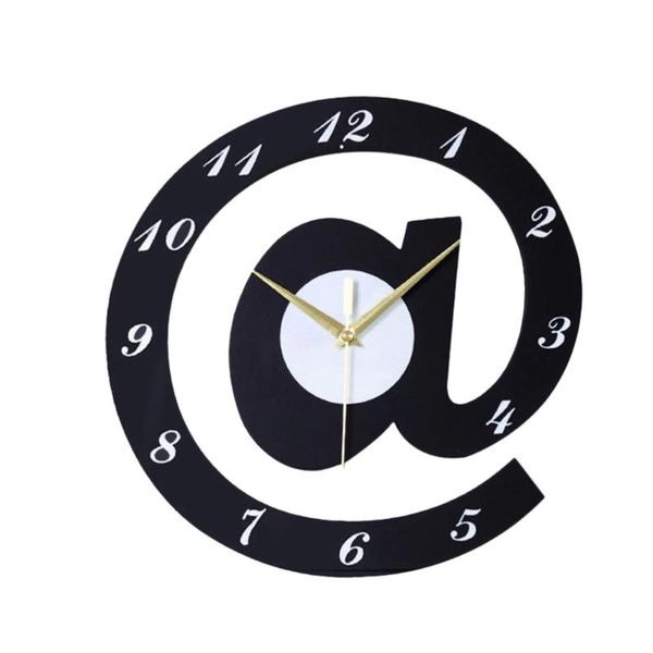 

unique wood wall clock fashion hanging for office home living room decoration without battery (black) clocks