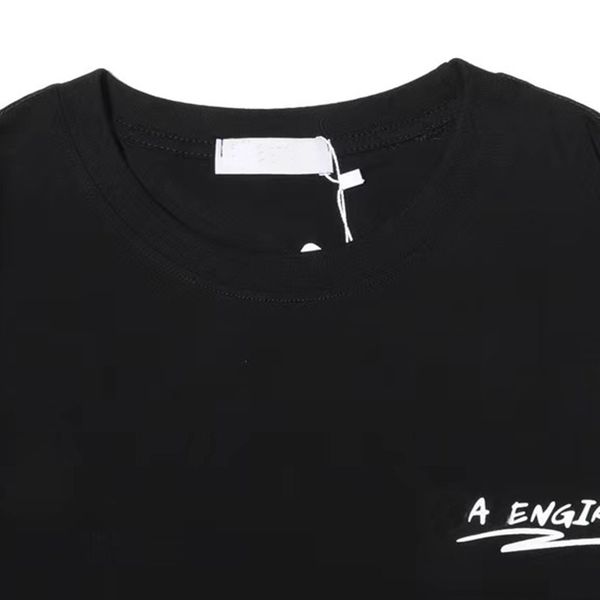 

summer designer men's and women's t-shirts, front letters, back prints, graffiti patterns, trendy couple suits m-3xl, White;black