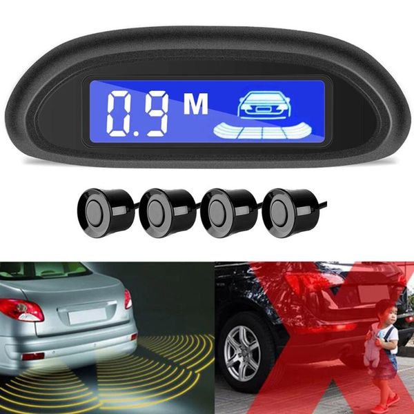 

car rear view cameras& parking sensors radar monitor detector system backlight display auto parktronic lcd with 4 backup