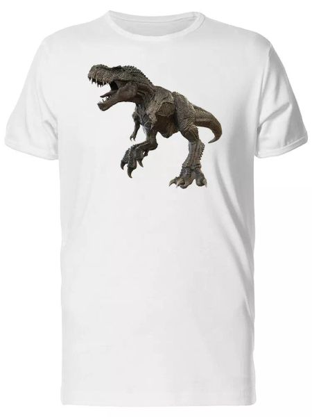 

t rex looking for his next meal men's tee -image by shutterstock, White;black