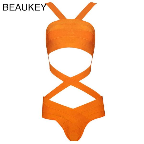 

one piece orange criss cross high waisted spaghetti strap women rayon 2021 bandage swimwear women's jumpsuits & rompers, Black;white