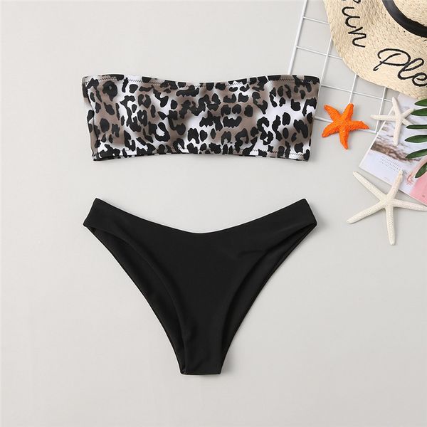 

avant-garde swimwear 2021 snake bra women's high waist split bikini swimsuit, White;black