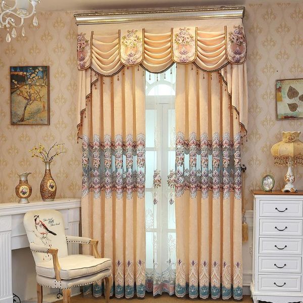 

curtain & drapes custom curtains european window jacquard velvet chenille embroidered bedroom cloth blackout tulle valance drape m782