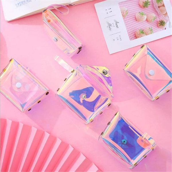 

purse fashion jelly transparent coin purses letter hasp pvc card bag woman soft girls money square wallet 2021, White