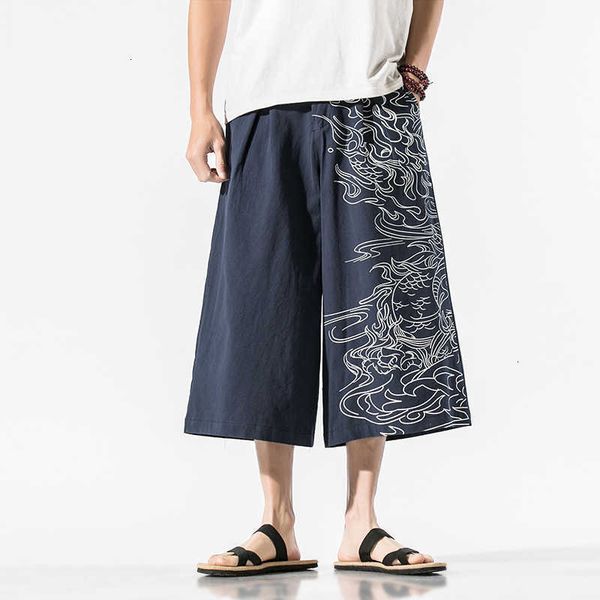 

men's pants summer cotton harem fashion baggy casual calf-length loose jogger drawstring trousers men streetwear bllk 7kf7, Black