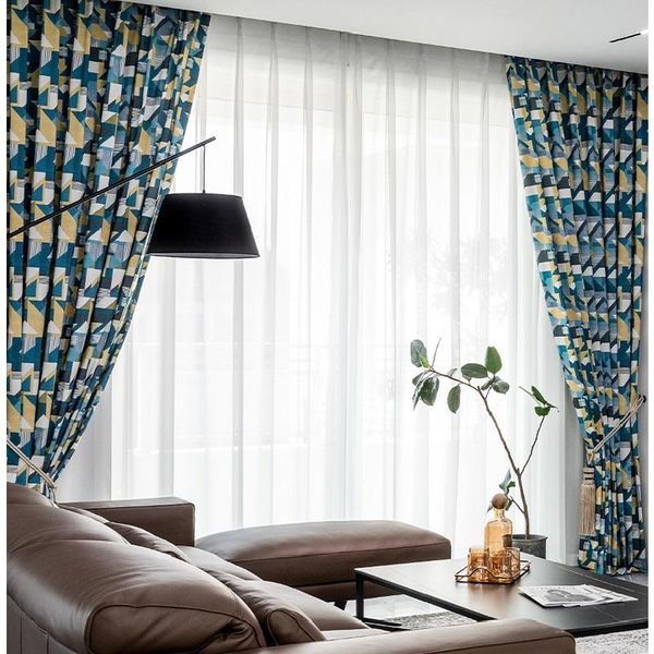 

[blueprint] nordic curtains for living room bedroom study modern minimalist polyester-cotton printed customization curtain & drapes