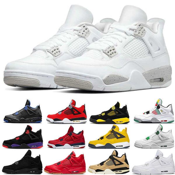 

jumpman 4 4s black cat men basketball shoes pure money cactus jack bred loyal blue raptors red mens trainers sports sneakers size 7-13