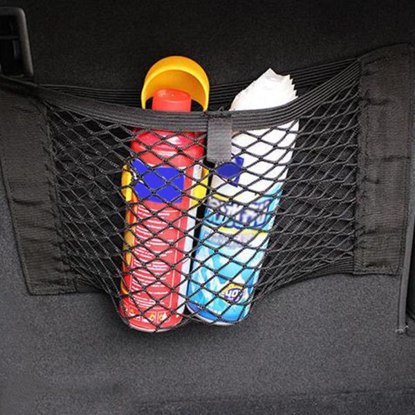 

interior mesh bag net organizer rear side storage trunk 40*25cm back black cage car