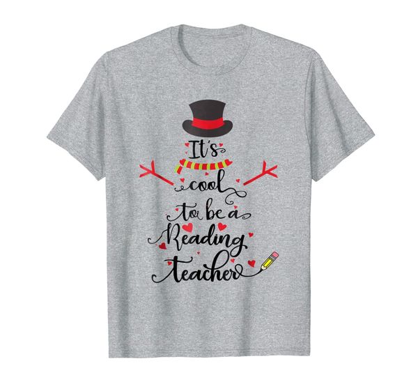 

it's cool to be a reading teacher cute snowman xmas shirt, White;black