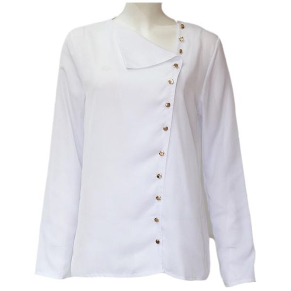 

women blouse 2021 fashion long sleeve white blouses and skew collar solid office shirt casual blusas chemise femme women's & shirts