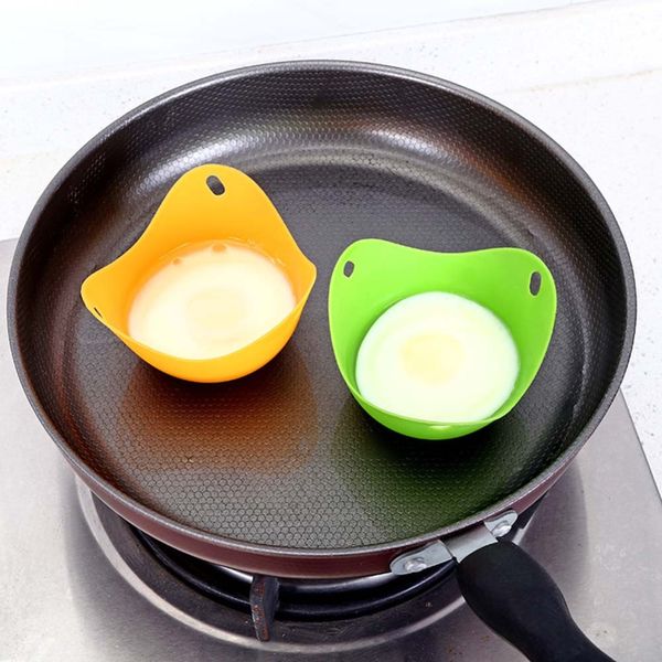 Silicone Ovo Molde Poacher Copo Bandeja Tigela Anéis Cozinha Caldeira Cozinha Cozinha Ferramentas