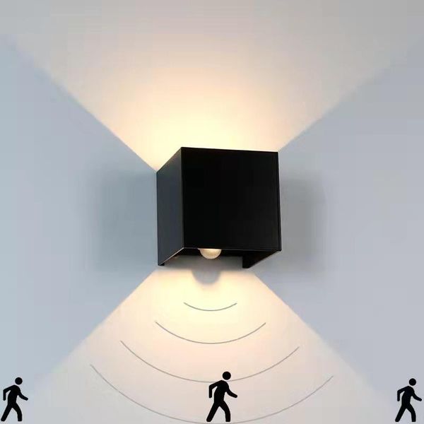 

wall lamp outdoor waterproof led lamps cob 20w adjust light angle infrared human body sensing lights courtyard balcony door head