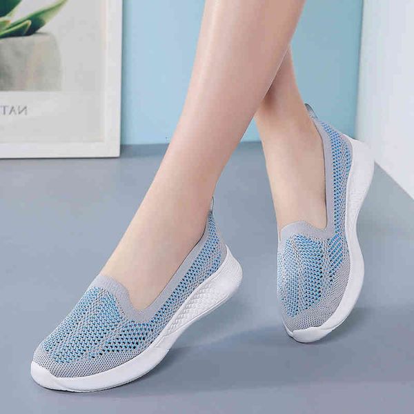 

dress shoes summer women loafers slip on casual sock sneakers brand mesh breathable ultralight flats zapatillas size 35-42, Black