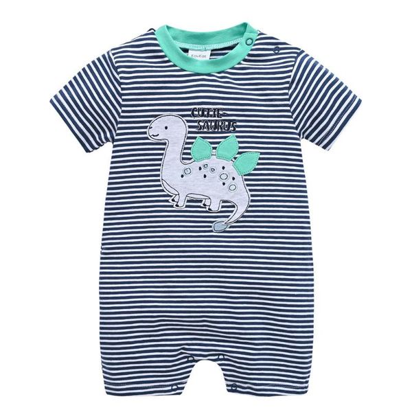 

kavkas summer boy baby romper cool animal print ropa de one piece clothes cotton short sleeve 0-3 months costume jumpsuits, Blue
