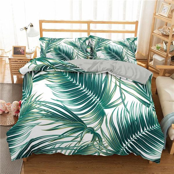 

bedding sets ropical plant set quilt cover green leaves duvet fashion home textiles twin 2/3pcs