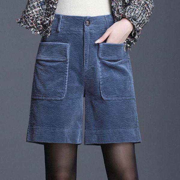 

women's shorts corduroy women 2021 casual loose five panties high waist cotton flax short feminino booty ol, White;black