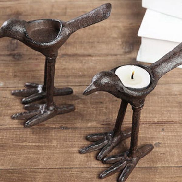 

vintage iron metal bird standing candelaar table decoration home party ornament 40ja