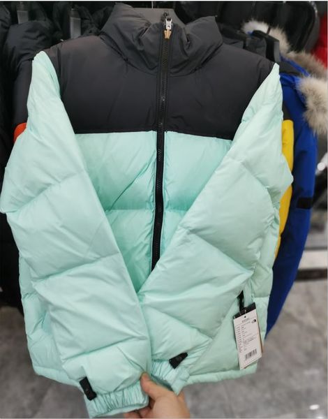 

men retro down jacket puffy parkas zipper pockets warm outwear designer women hoodie water-repellent winter coat, Black