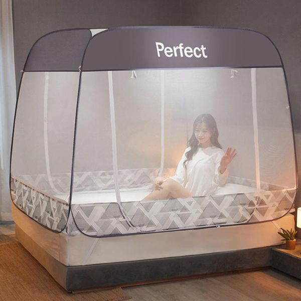 

yurt mosquito net installation square folding pattern fully enclosed zipper