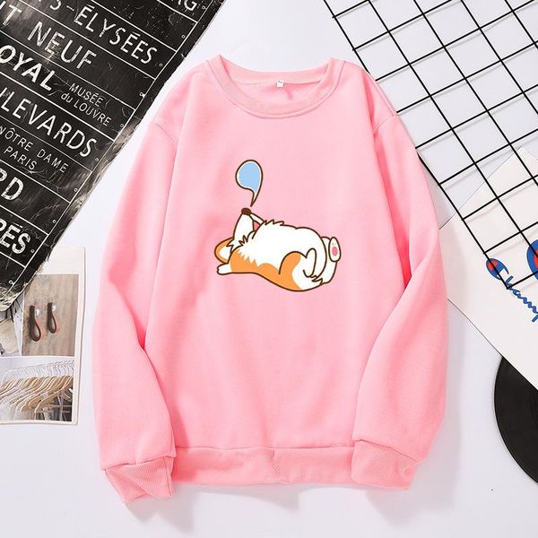 

women's hoodies & sweatshirts woman solid color o-neck sweatshirt casual loose fit hoodie harajuku aesthetic streetwear velvet pullover, Black