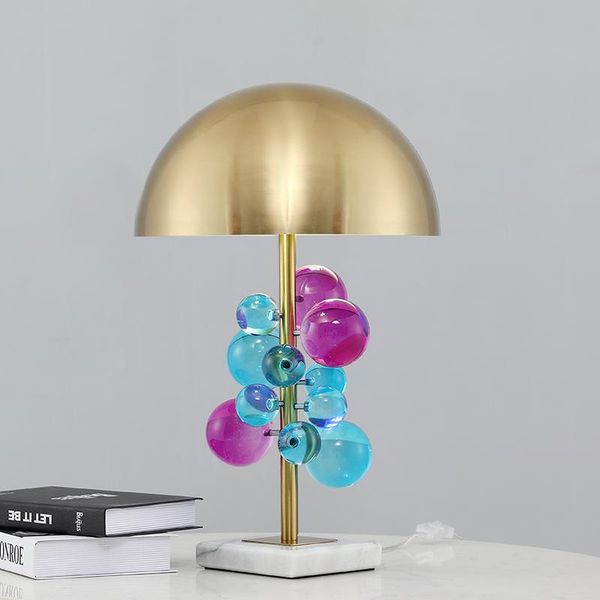 

table lamps crystal lamp bedside light with mordern metal shade, small bed for bedroom, living room guest room(bulb included)