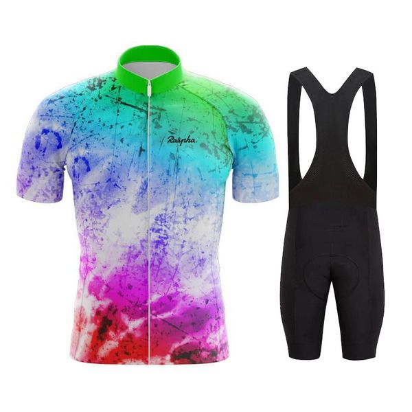 

racing sets ralvpha-men cycling clothing set breathable jerseys for team sport short shirts summer 2021, Black;blue