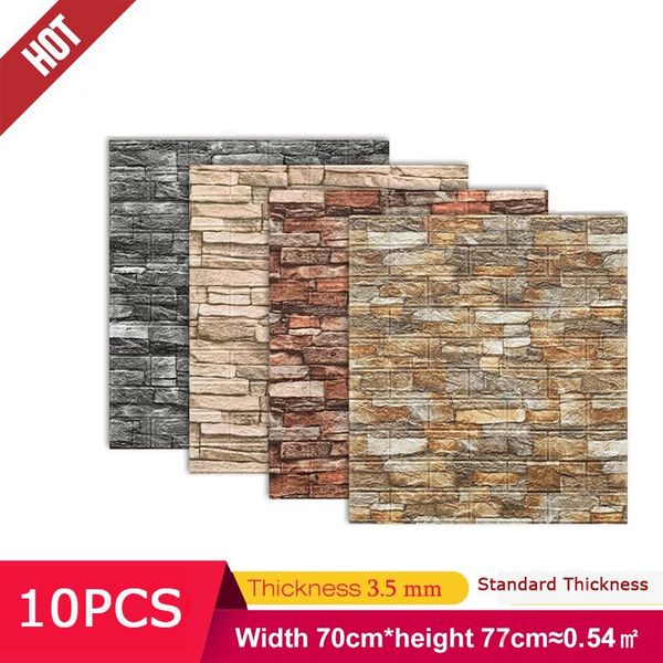 

wall stickers 3d pvc paper brick stone wallpaper diy rustic effect self adhesive home decor sticker living room house decoration