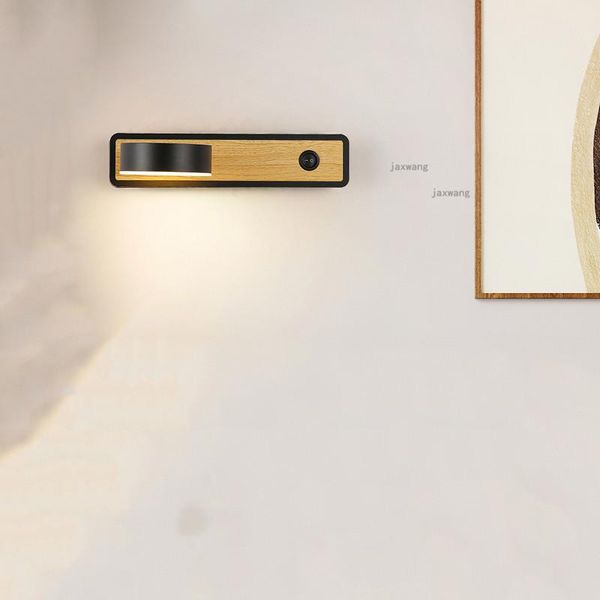 

wall lamp nordic led solid wood black/white sconces light fixtures mirror living room minimalist home deco