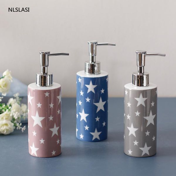 

small fresh shower gel bottle detergent dispenser lotion press bathroom ceramic star hand soap decoration liquid