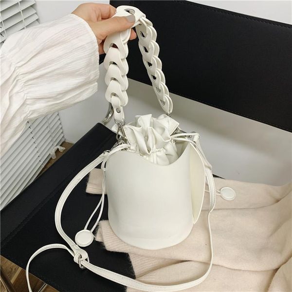 

shoulder bags for women 2021 fashion simplicity bucket leather purses and handbags solid color crossbody