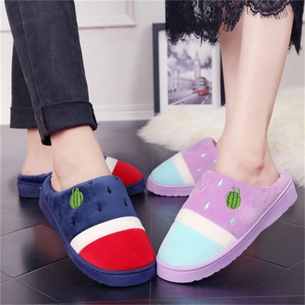 

slippers color comfortable soft home cotton warm winter slippers, Black