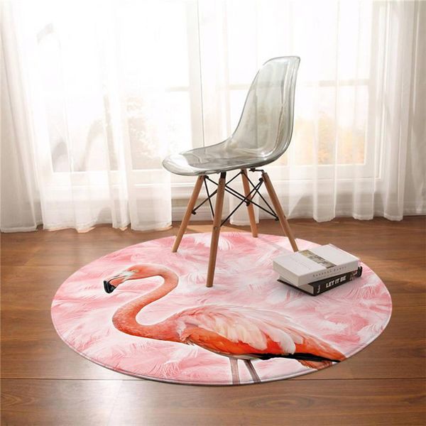 

carpets creative cartoon animal flamingo non-slip round small floor mat carpet bedroom living room home decoration
